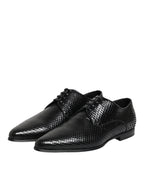 Dolce & Gabbana Black Exotic Leather Lace Up Derby Shoes - Eljoys Fashion 