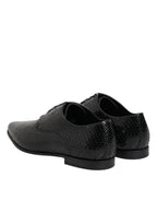 Dolce & Gabbana Black Exotic Leather Lace Up Derby Shoes - Eljoys Fashion 