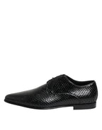 Dolce & Gabbana Black Exotic Leather Lace Up Derby Shoes - Eljoys Fashion 