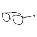 Hugo Boss bicolor stainless steel eyeglass frames with sleek design and adjustable temples, stylish and durable eyewear.