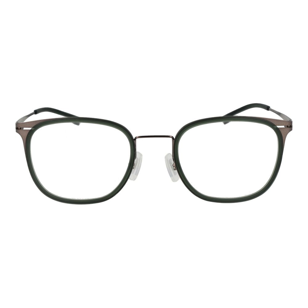 Hugo Boss bicolor stainless steel glasses frames with sleek design and adjustable temples, perfect for a modern, stylish look.