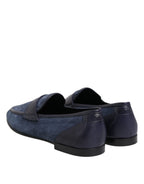 Dolce & Gabbana Blue Suede Leather Loafers Moccasin Shoes - Eljoys Fashion 