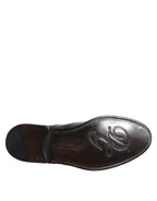 Dolce & Gabbana Black Leather Derby Wingtip Formal Shoes - Eljoys Fashion 