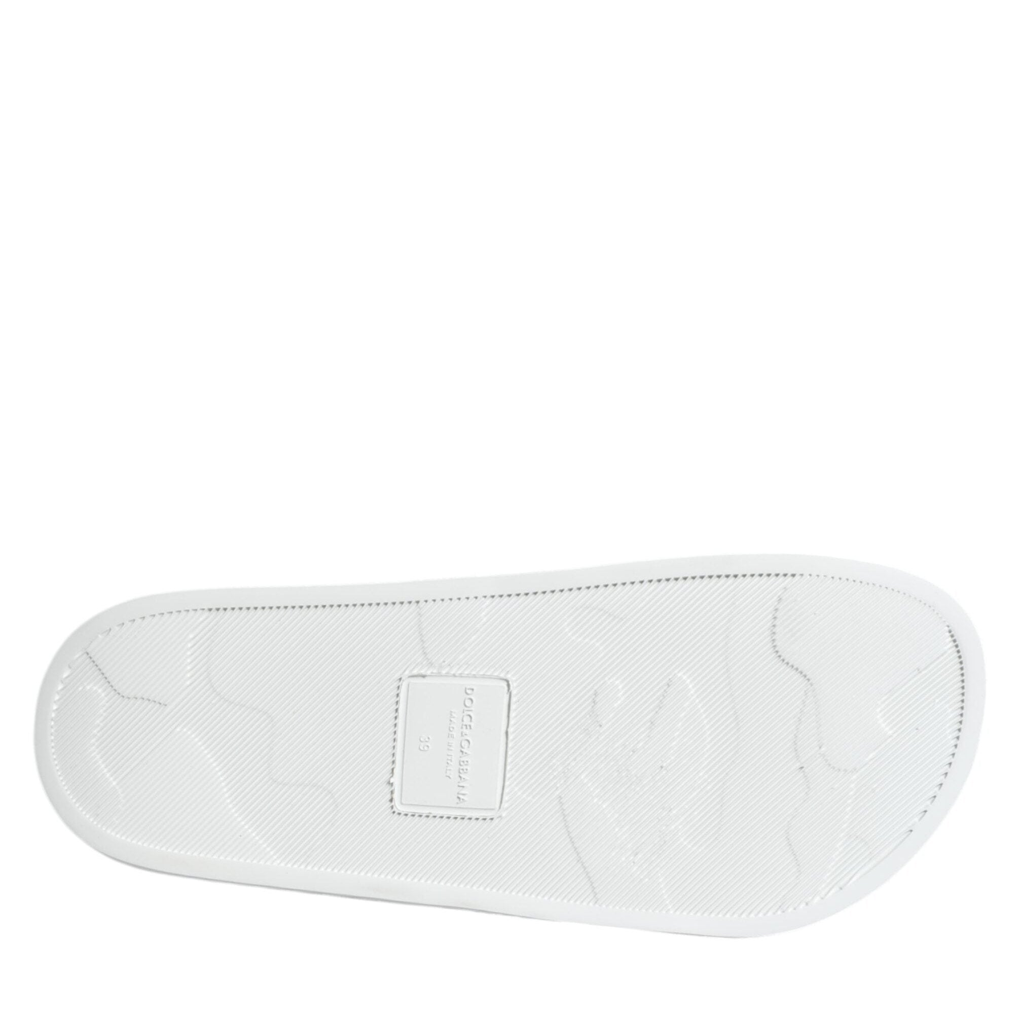 Dolce & Gabbana White Black Leather Sandals Beachwear Shoes