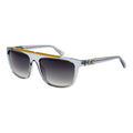 Guess gray stainless steel sunglasses with round frames and dark lenses, stylish and modern accessory for sun protection.