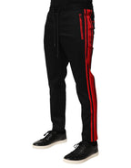 Dolce & Gabbana Red Stripe Cotton Logo Jogger Sweatpants Pants - Eljoys Fashion 