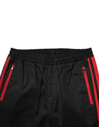 Dolce & Gabbana Red Stripe Cotton Logo Jogger Sweatpants Pants - Eljoys Fashion 