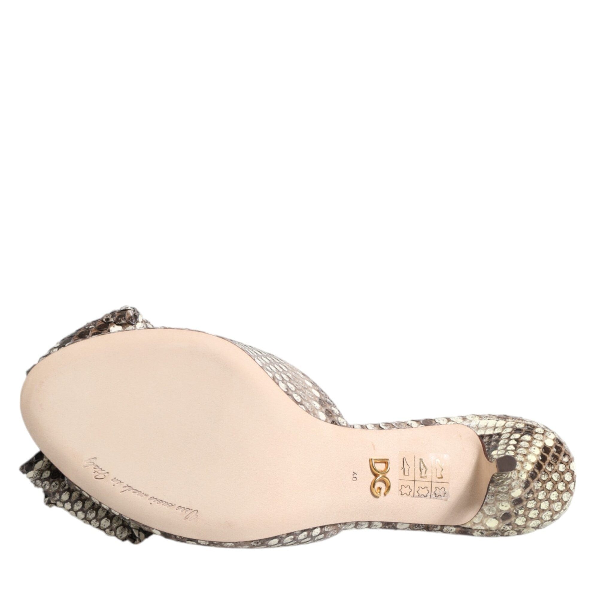 Dolce & Gabbana Multicolor Keira Bow Leather Peep Toe Mules Shoes
