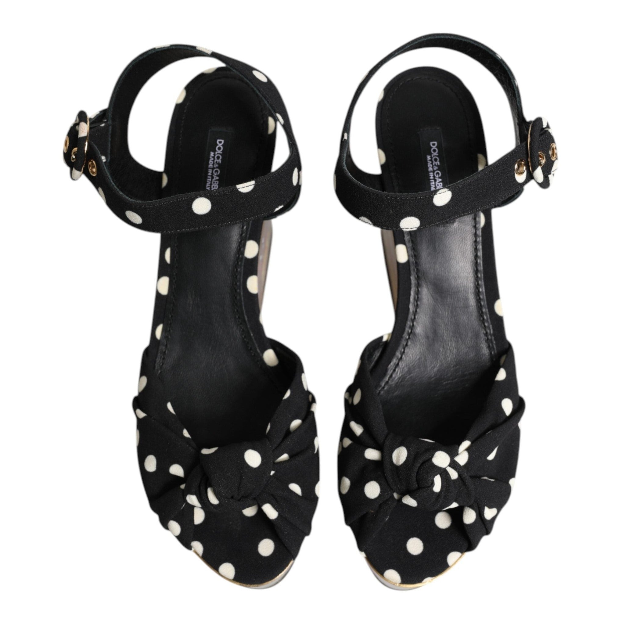 Dolce & Gabbana Multicolor Fish Polka Dot Wedge Sandals Shoes