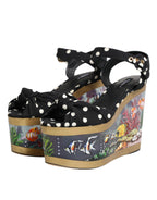 Dolce & Gabbana Multicolor Fish Polka Dot Wedge Sandals Shoes - Eljoys Fashion 