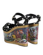 Dolce & Gabbana Multicolor Fish Polka Dot Wedge Sandals Shoes - Eljoys Fashion 