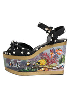 Dolce & Gabbana Multicolor Fish Polka Dot Wedge Sandals Shoes - Eljoys Fashion 