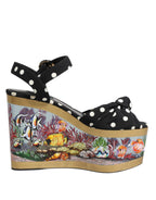 Dolce & Gabbana Multicolor Fish Polka Dot Wedge Sandals Shoes - Eljoys Fashion 