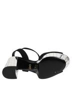 Dolce & Gabbana Black Crystal Ankle Strap Keira Sandal Shoes - Eljoys Fashion 