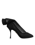 Dolce & Gabbana Black Silk Stretch Mesh Sock Boots Shoes