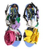 Dolce & Gabbana Multicolor Floral Crystal KEIRA Sandals Shoes - Eljoys Fashion 