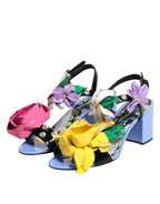 Dolce & Gabbana Multicolor Floral Crystal KEIRA Sandals Shoes - Eljoys Fashion 