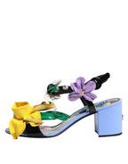 Dolce & Gabbana Multicolor Floral Crystal KEIRA Sandals Shoes - Eljoys Fashion 