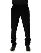 Dolce & Gabbana Black Cotton Men Dress Formal Trouser Pants - Eljoys Fashion 