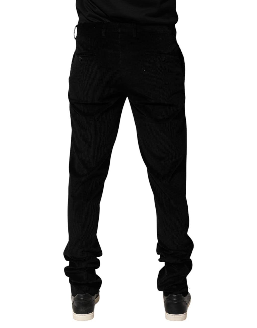 Dolce & Gabbana Black Cotton Men Dress Formal Trouser Pants - Eljoys Fashion 