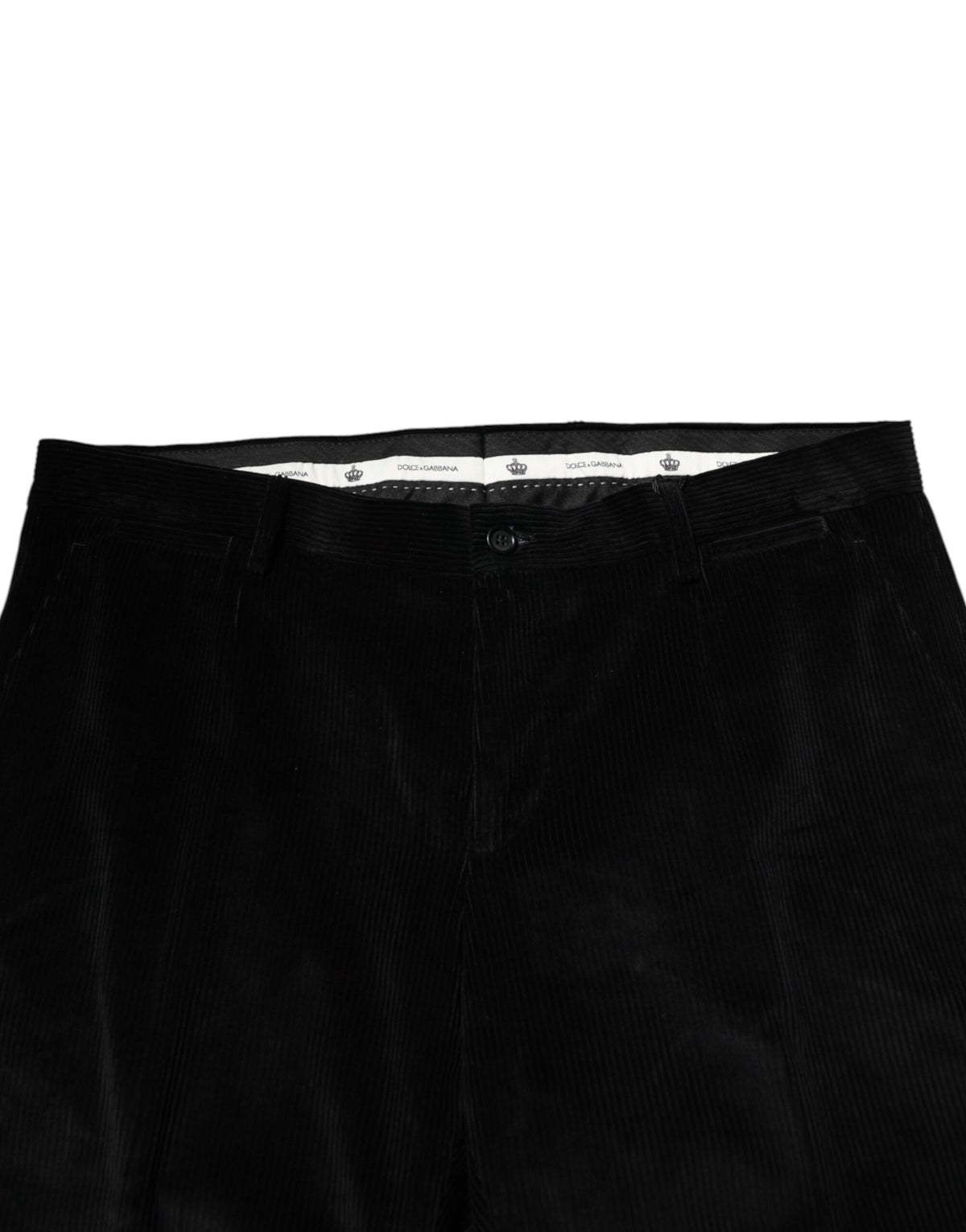 Dolce & Gabbana Black Cotton Men Dress Formal Trouser Pants - Eljoys Fashion 