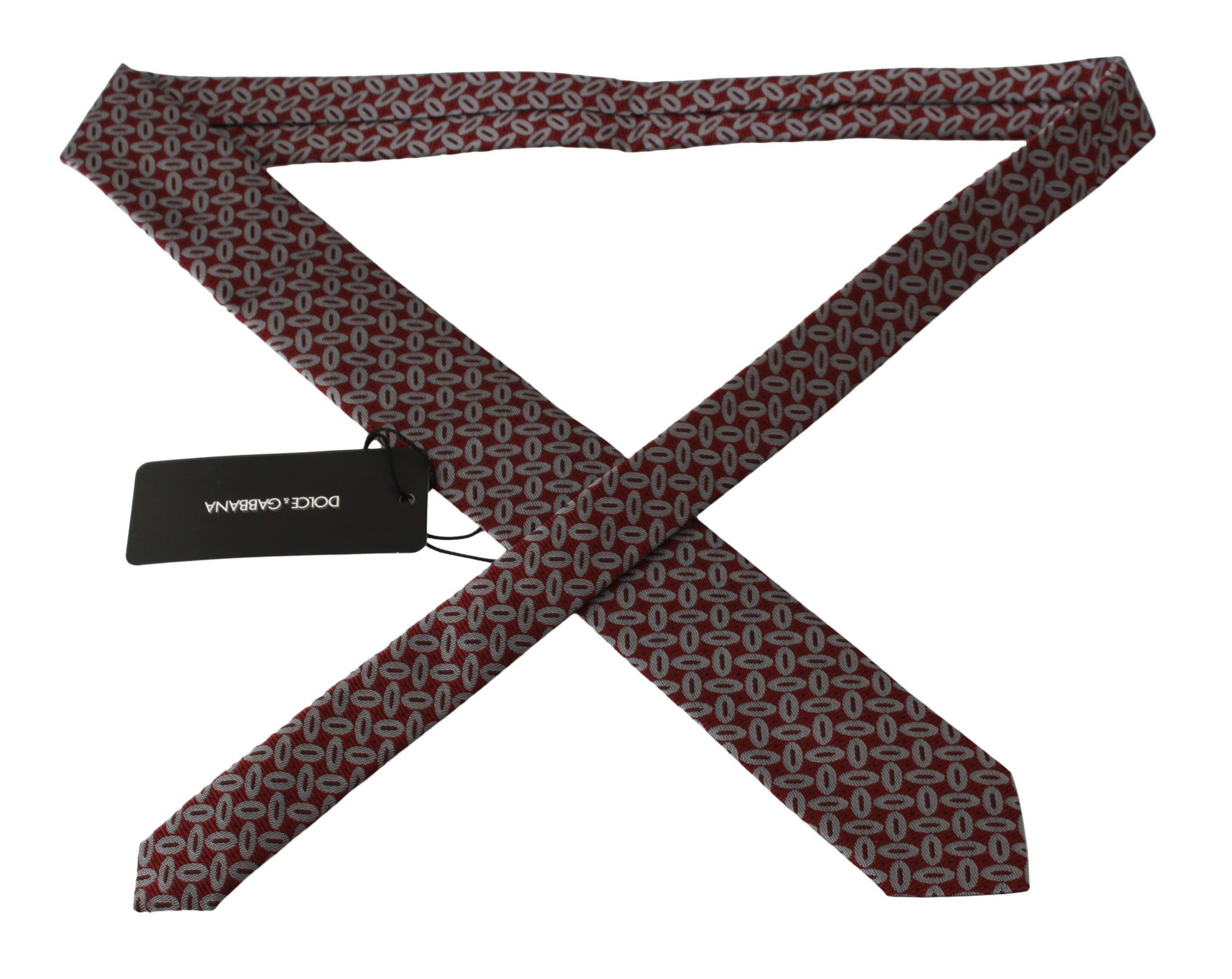 Dolce & Gabbana Red 100% Silk Printed Wide Necktie Men Tie Dolce & Gabbana