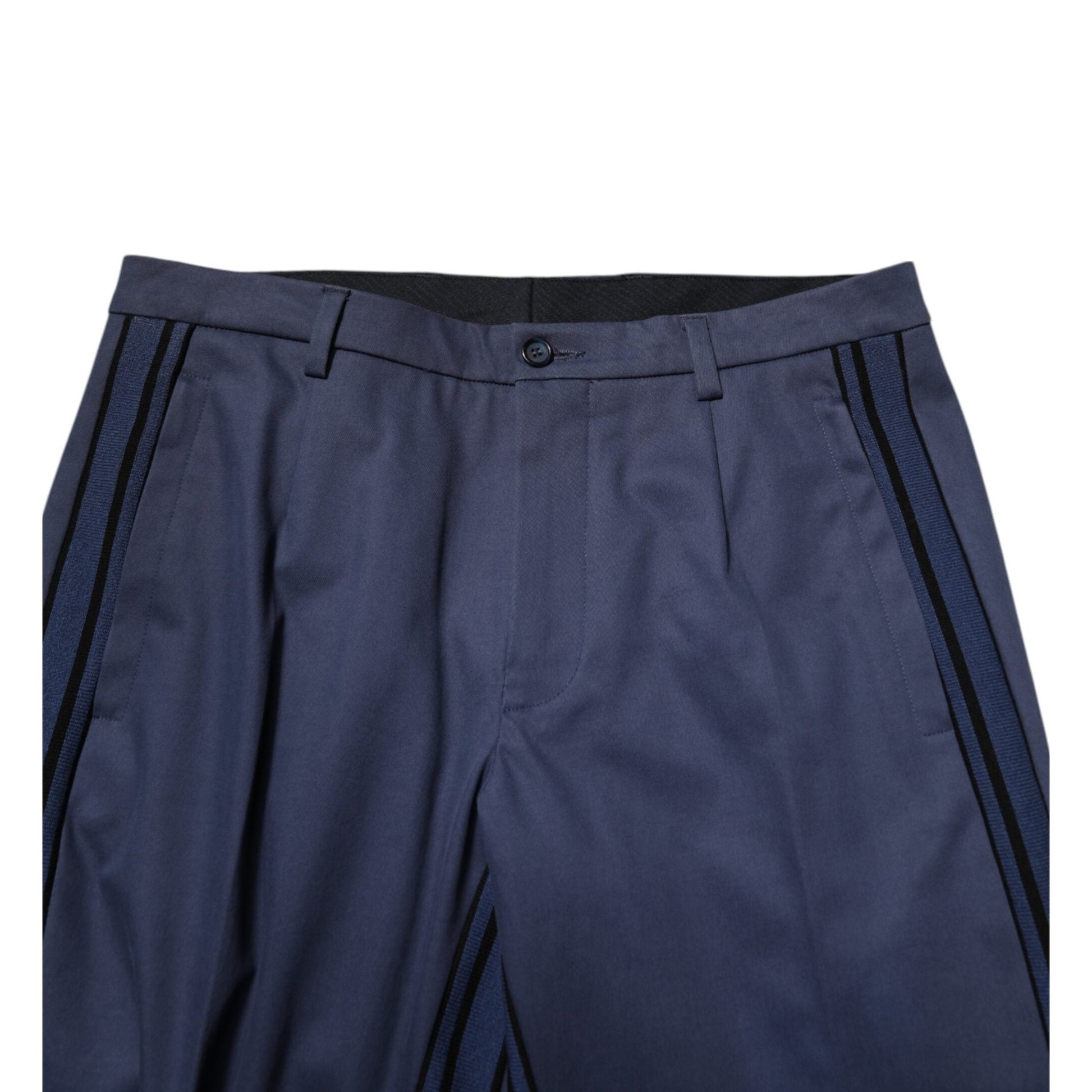 Dolce & Gabbana Blue Cotton Tapered Men Formal Trousers Pants