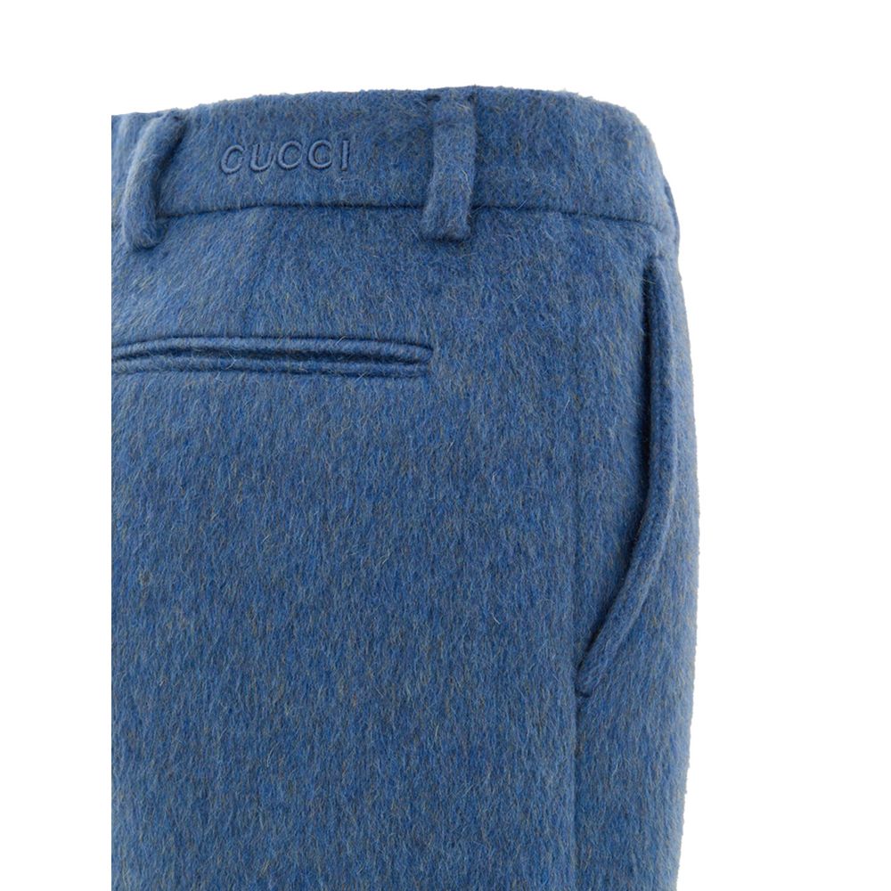 Gucci Blue Wool Shorts Gucci