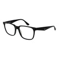 BMW black acetate eyeglass frames with sleek design and clear lenses, showcasing modern eyewear style.