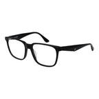 BMW black acetate eyeglass frames with sleek design and clear lenses, showcasing modern eyewear style.