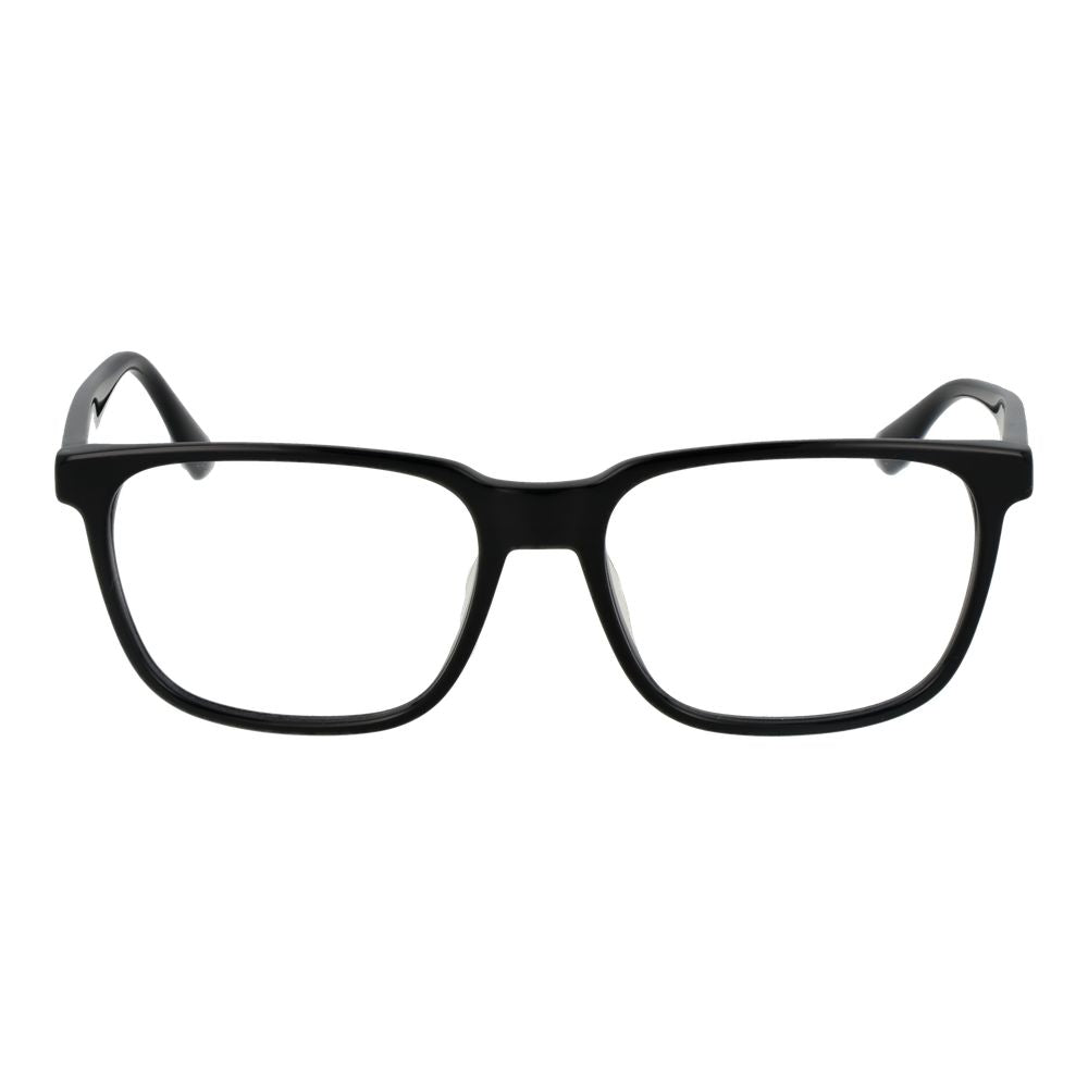 BMW black acetate glasses frames with sleek design and clear lenses, showcasing a stylish and modern eyewear look.