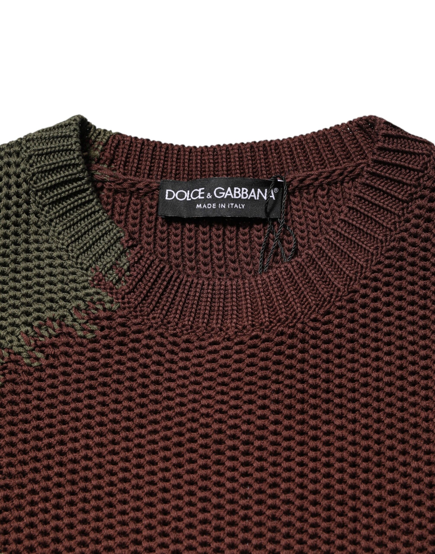 Dolce & Gabbana Multicolor Cotton Abstract Men Pullover Sweater Dolce & Gabbana