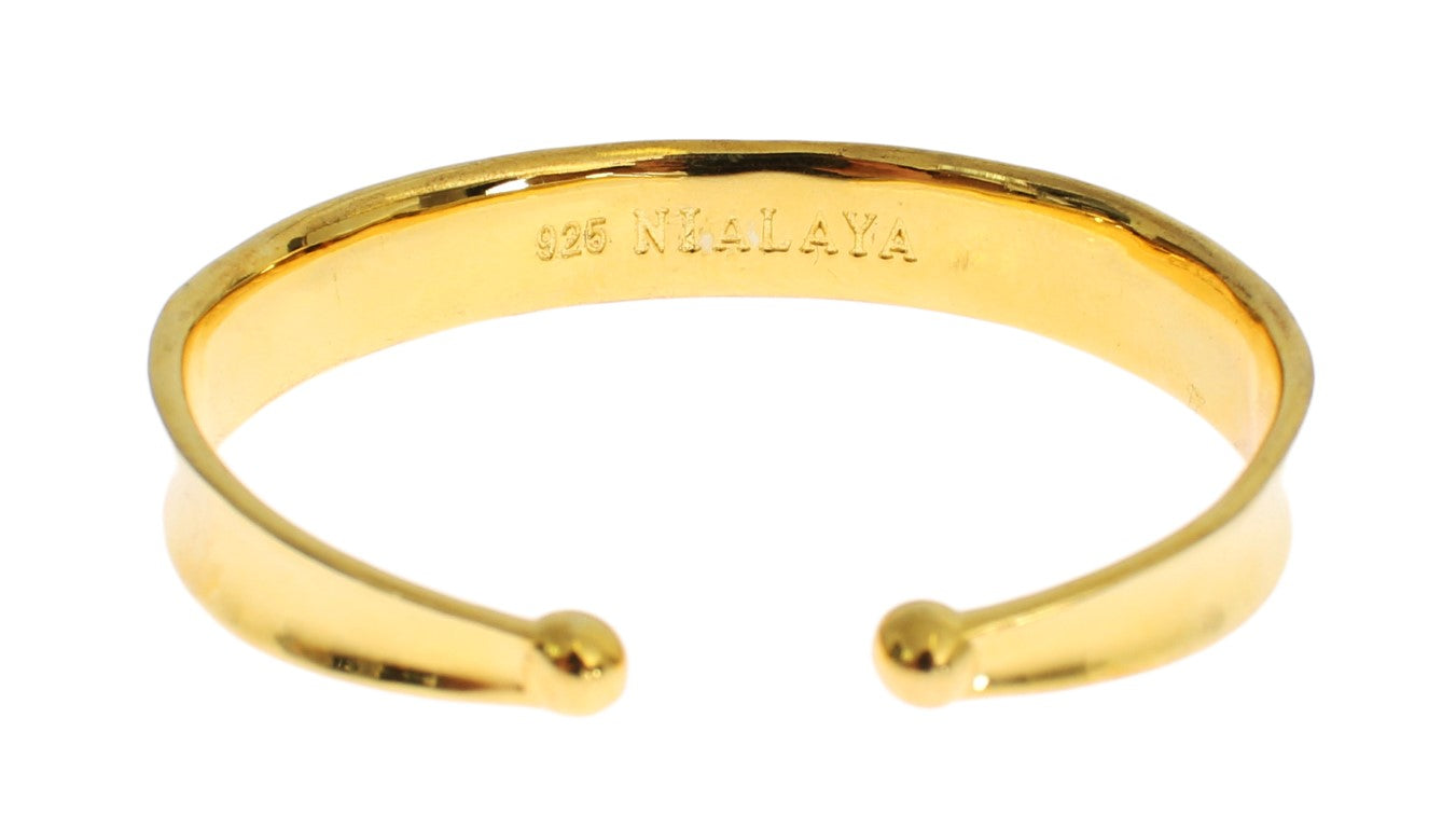 Nialaya CZ Gold Sterling 925 Silver Bangle Bracelet Nialaya