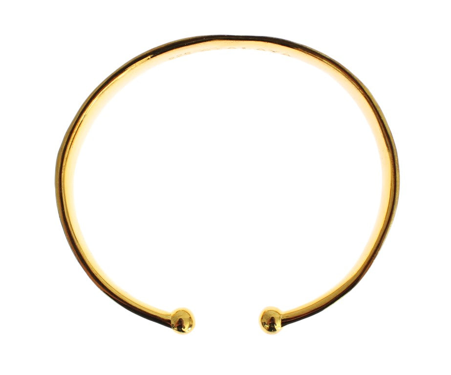 Nialaya CZ Gold Sterling 925 Silver Bangle Bracelet Nialaya