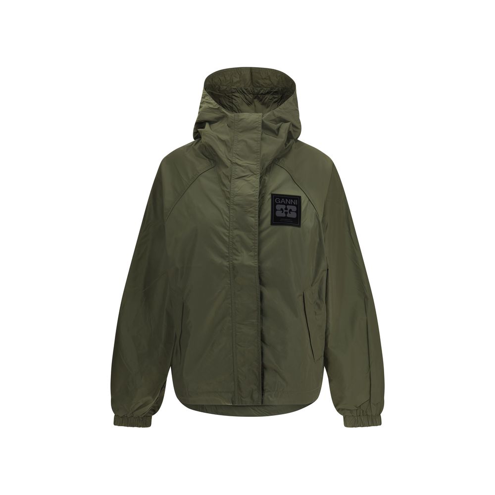 Ganni Bicolor Nylon Shell Jacket Ganni