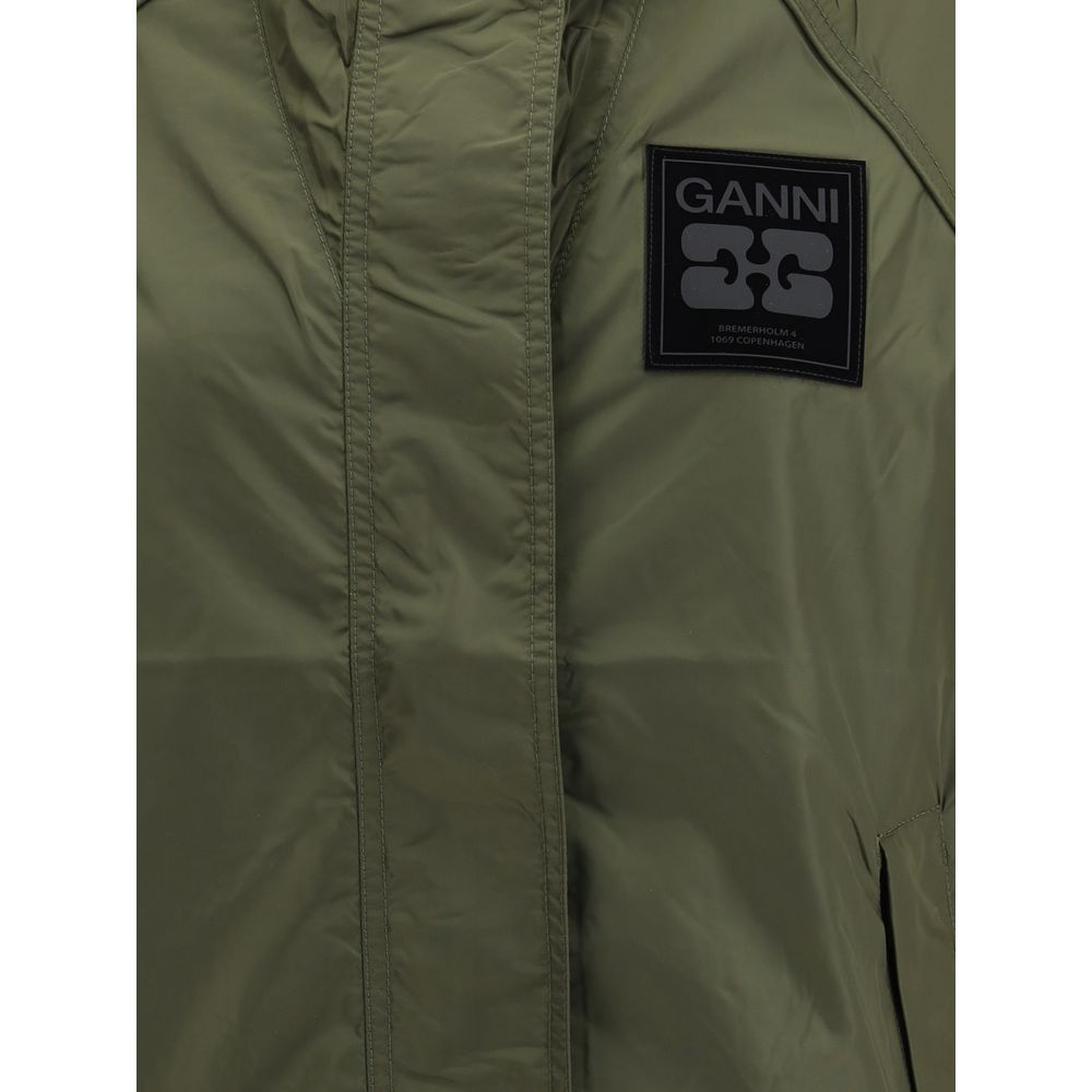 Ganni Bicolor Nylon Shell Jacket Ganni