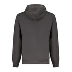 Black cotton men's hoodie by Tommy Hilfiger, featuring a casual fit with the brand's logo on the front.