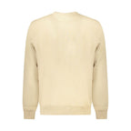 Beige cotton men's sweatshirt by Tommy Hilfiger with a crew neckline and logo detail on the chest.