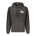 Tommy Hilfiger Nero cotton men's sweatshirt displayed on a hanger with a crew neck and minimalist design.