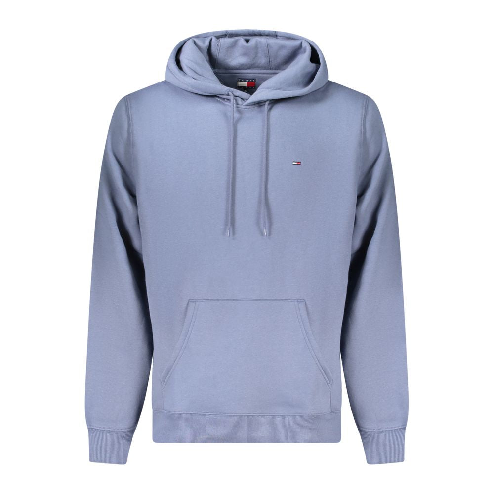 Tommy Hilfiger blue cotton men's sweatshirt with crew neck and long sleeves, casual and comfortable for everyday wear.