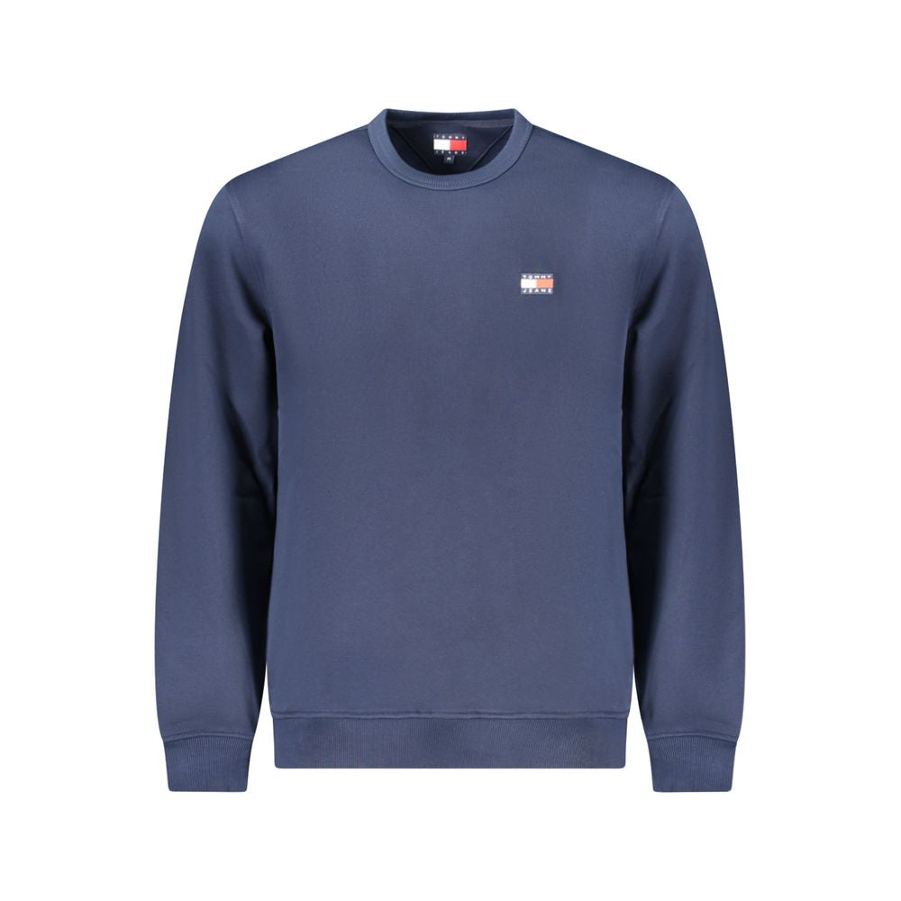 Tommy Hilfiger men's blue cotton sweatshirt with crew neck and long sleeves, casual athletic style.