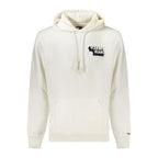 White cotton men's sweatshirt by Tommy Hilfiger, featuring a classic crewneck and brand logo on the chest.