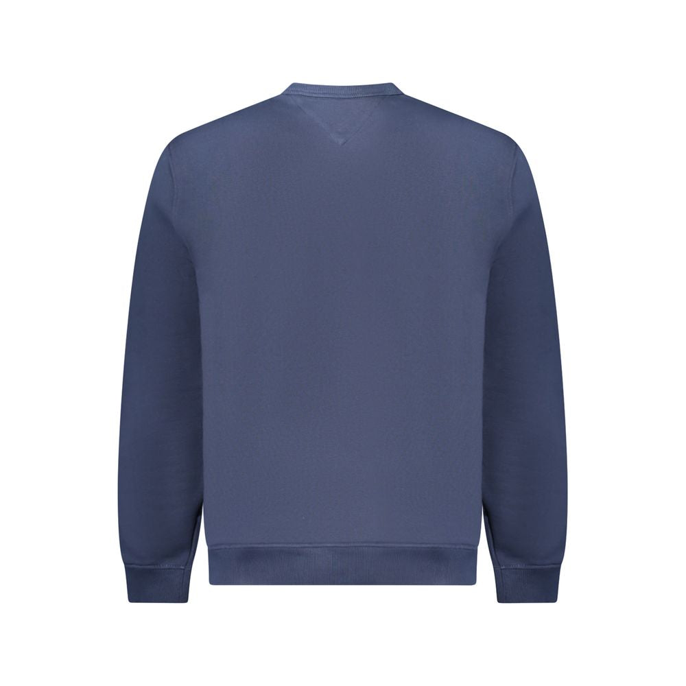 Tommy Hilfiger blue cotton men's sweatshirt with crew neckline and logo detail, casual and comfortable apparel.