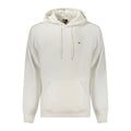 Tommy Hilfiger Bianco cotton men's hoodie sweatshirt with drawstrings and logo detail, casual and comfortable apparel.