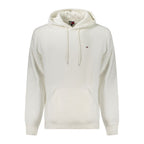 Tommy Hilfiger Bianco cotton men's hoodie sweatshirt with drawstrings and logo detail, casual and comfortable apparel.