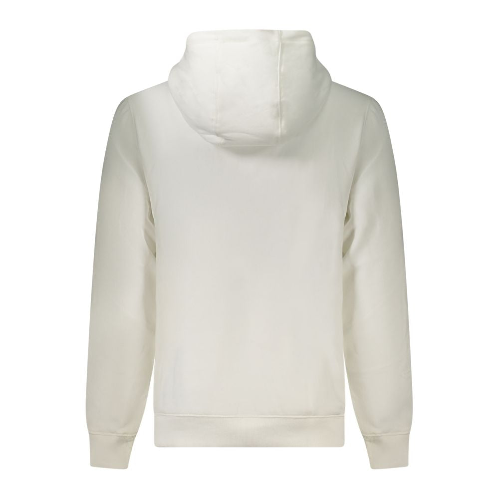 Tommy Hilfiger Bianco cotton men's hoodie sweatshirt with front pocket and drawstring hood, casual and comfortable fit.