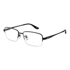 BMW black titanium eyeglasses frames with sleek design and clear lenses, showcasing modern style and lightweight construction.