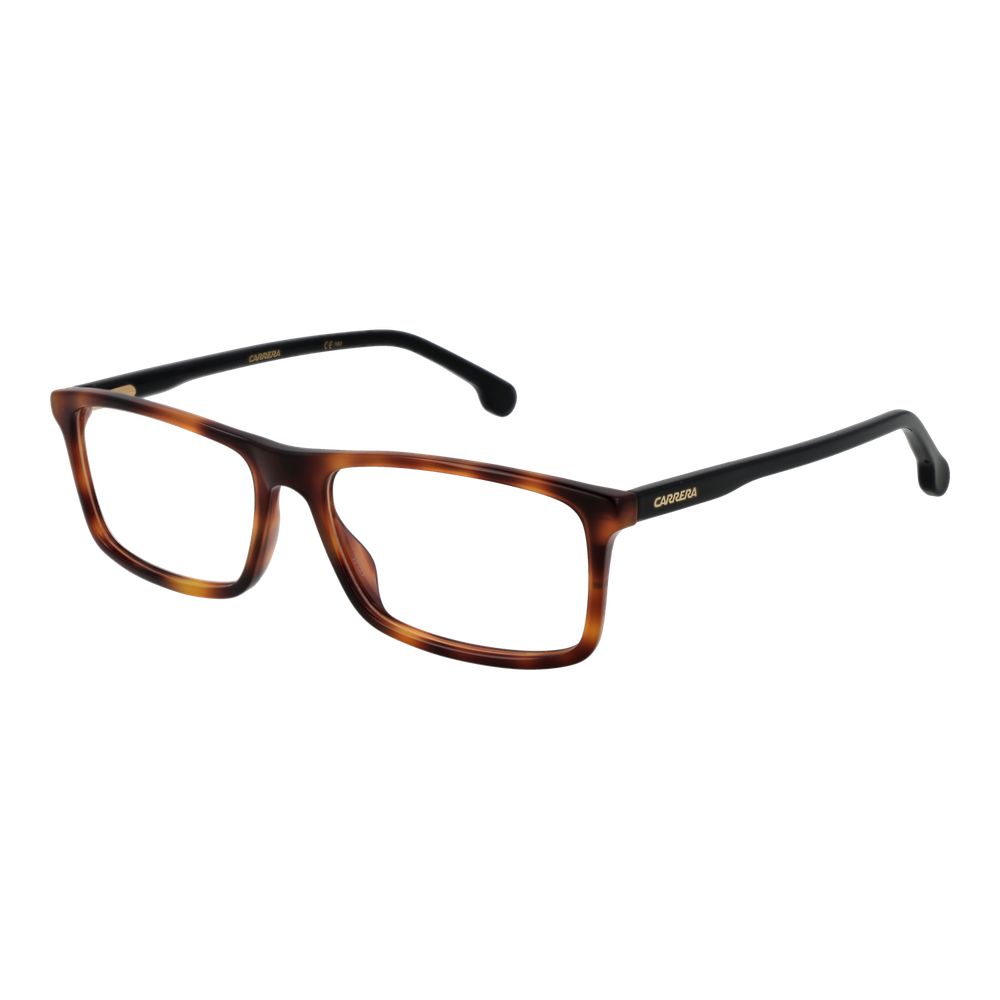 Carrera brown plastic glasses frames with rounded rectangular shape, lightweight and stylish for everyday wear.