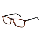 Carrera brown plastic glasses frames with rounded rectangular shape, lightweight and stylish for everyday wear.