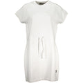 White cotton women's dress by Napapijri, featuring a casual, comfortable fit and stylish design for warm weather.